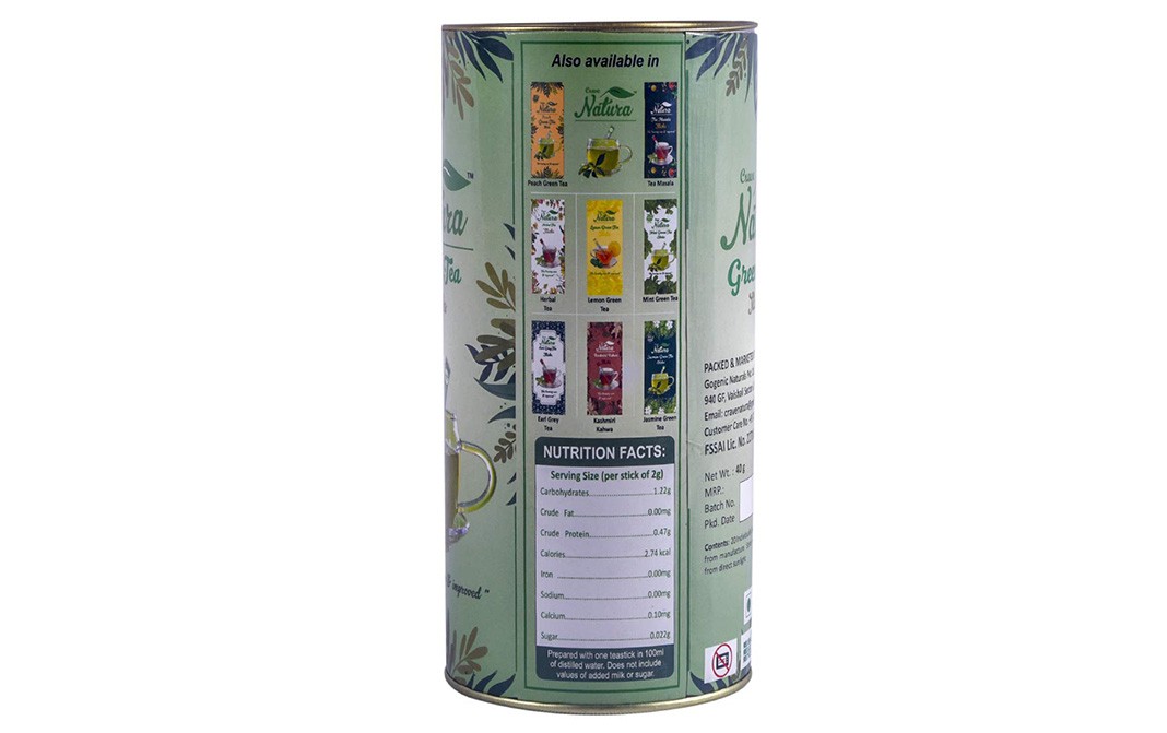 Crave Natura Green Tea Sticks    Container  40 grams